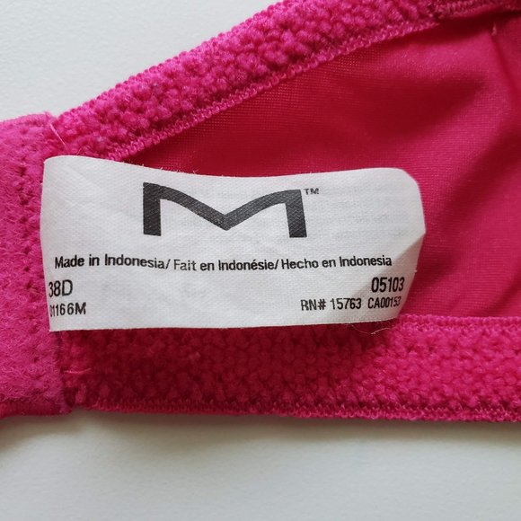 SOLD - Maidenform Lace Bra Fuchsia Size 38D - Picture 6 of 7